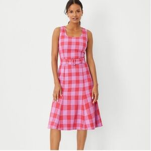 Plaid Belted Midi Dress